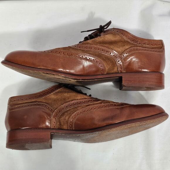 Florsheim Marlton Limited Cognac Leather with Suede Oxfords Men's 12D - Picture 5 of 9